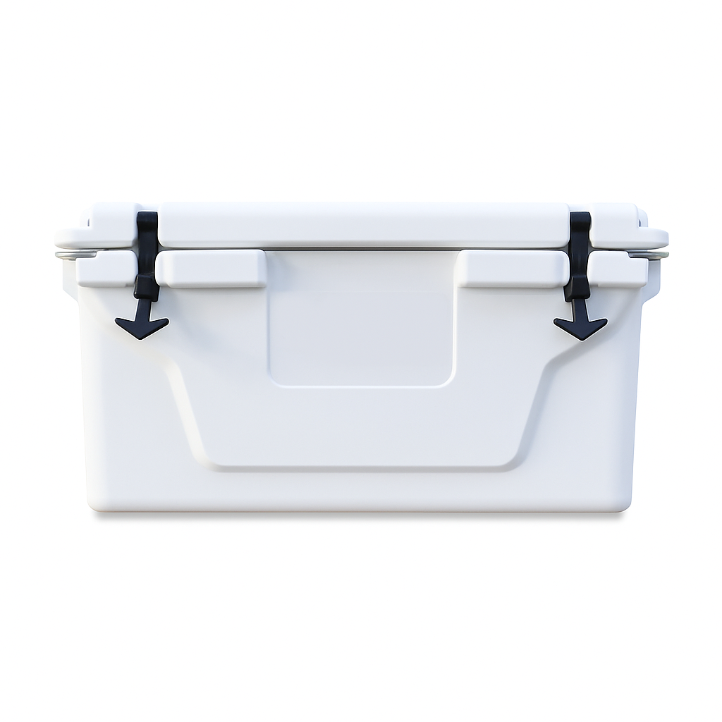 65QT Hard Cooler with Wheels, Bottle Opener & Built-In Fish Scale – Rugged & Insulated